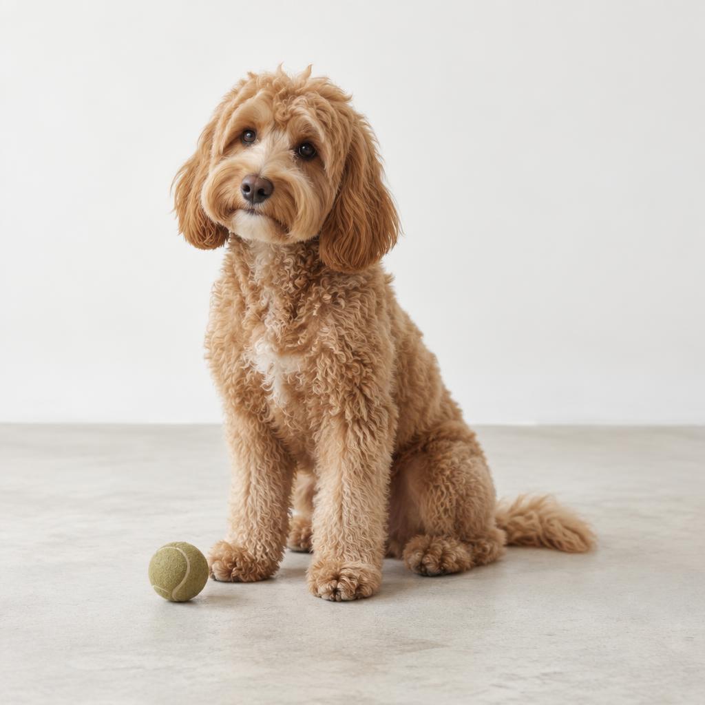 An apricot cockapoo named Baker